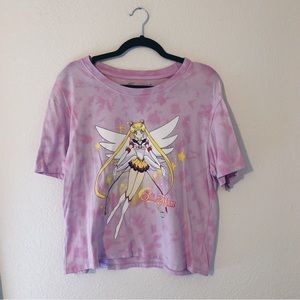 Sailor Moon 🌙  pink tie dye cropped tee